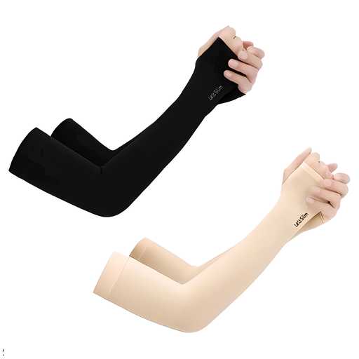 Unisex Cotton/Nylon Full Hand Arm Sleeve Gloves  (Pack Of 2 Pair)